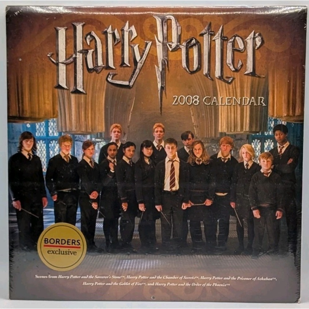 2008 Harry Potter Borders Bookstores Exclusive Wall Calendar (Sealed)